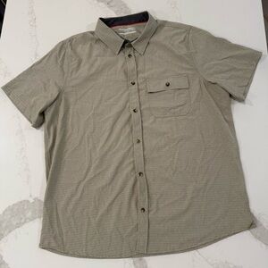 Avalanche Casual Short Sleeve Button Up Mens XL Beige Outdoors Gorpcore Hiking